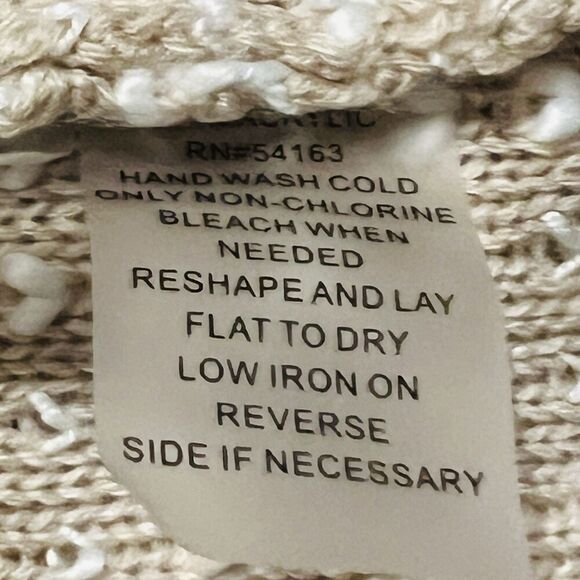 Calvin Klein Tan Brown & White Soft Chunky Knit Cowl Neck Sweater - Womens XL - Picture 8 of 8